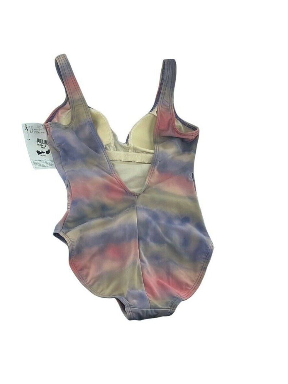 Tie-Dye One-Piece Swimsuit With Ring Detail & Deep V-Neck Multicolor Size 10 Wom - Picture 6 of 8